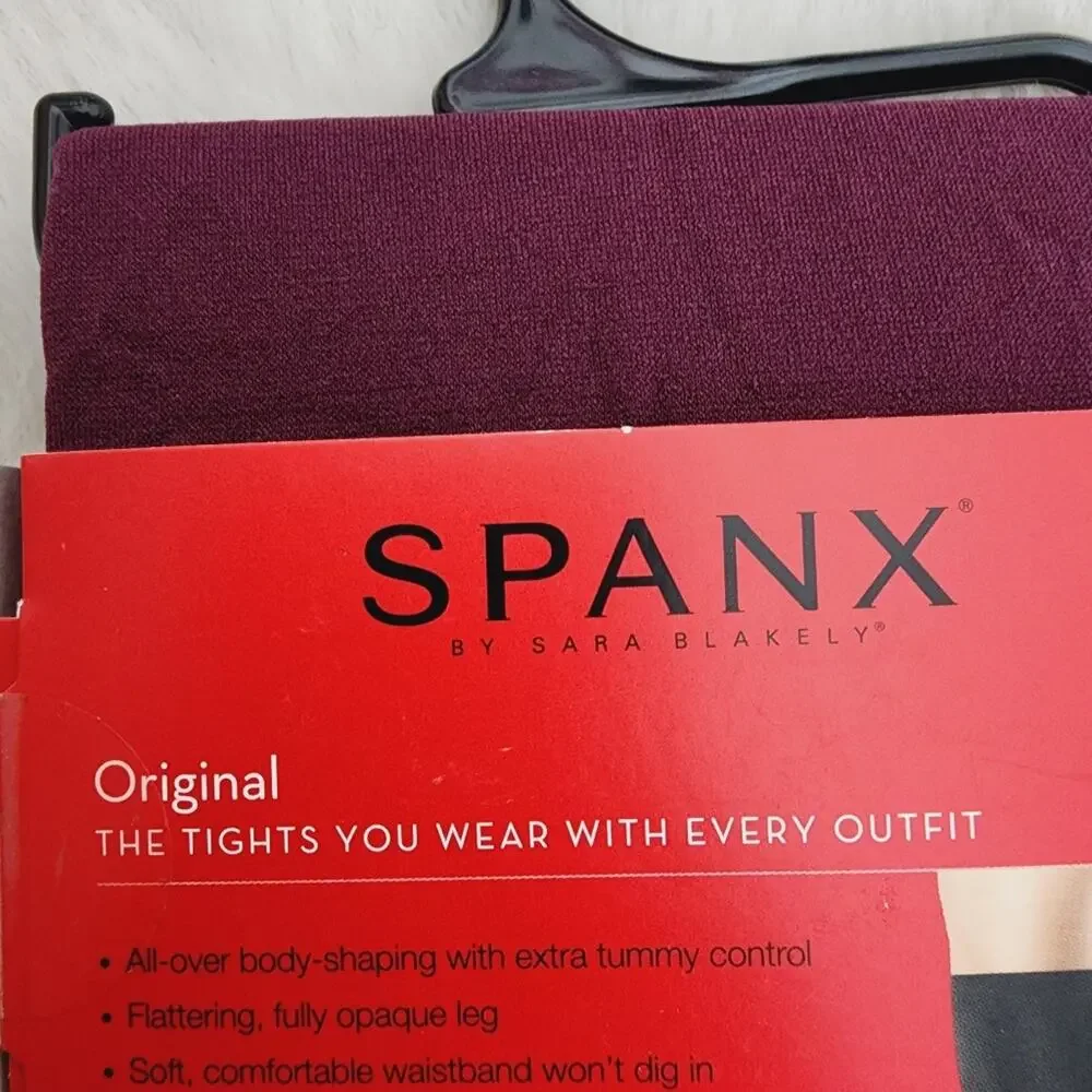 Spanx Tight End Opaque Body Shaping Tights Currant Purple Size B NWT